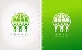 People logo vector. People holding the planet.